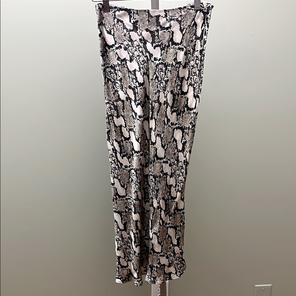 {{h&m}} Snake Print Satin Slip Skirt